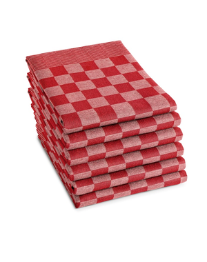 DDDDD Theedoek Barbeque rood set van 6