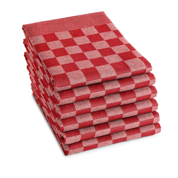 DDDDD Theedoek Barbeque rood set van 6