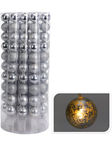  Kerstballen LED zilver 10 stuks in koker