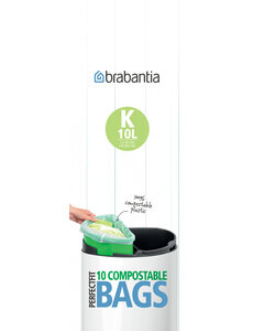 Brabantia Afvalzakken PerfectFit composteerbaar K, 10L, 10 stuks