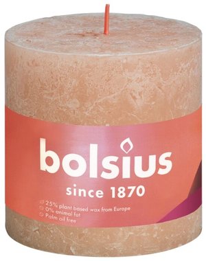 Bolsius Stompkaars rustiek misty pink 10x10cm
