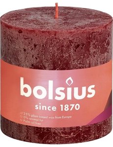 Bolsius Stompkaars rustiek velvet red 10x10cm