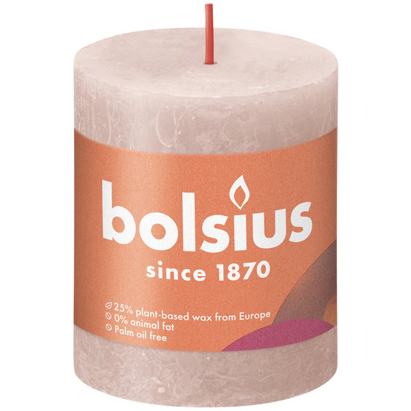 Bolsius Stompkaars Rustiek misty pink 80/68