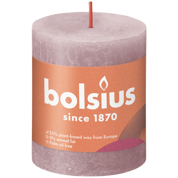 Bolsius Stompkaars Rustiek ash rose 80/68