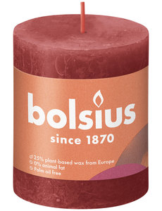 Bolsius Stompkaars Rustiek delicate red 80/68