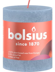 Bolsius Stompkaars Rustiek sky blue 80/68