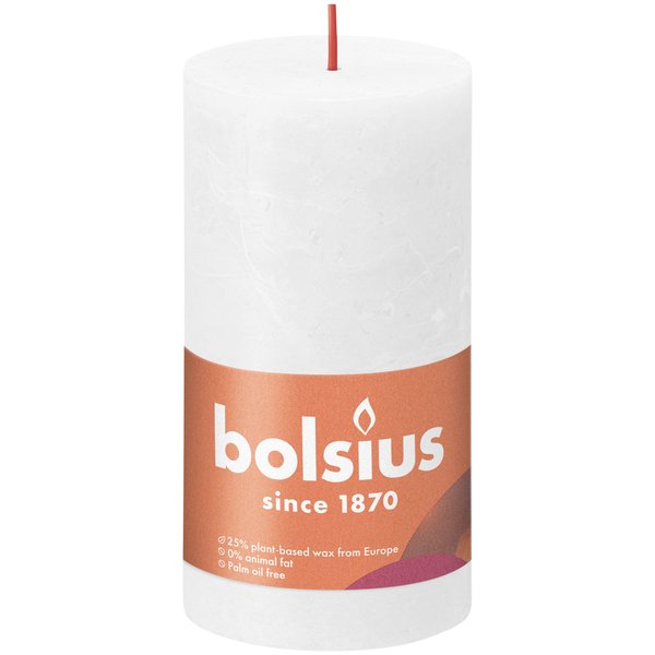 Bolsius Stompkaars Rustiek cloudy white 130/68