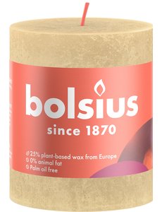 Bolsius Stompkaars rustiek oat beige 80/68
