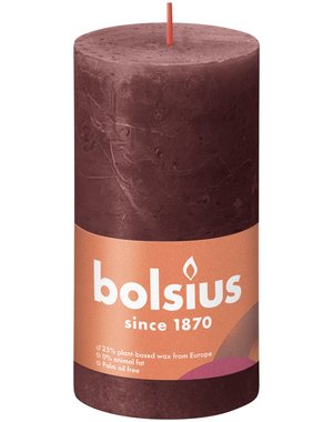 Bolsius Stompkaars Rustiek velvet red 130/68