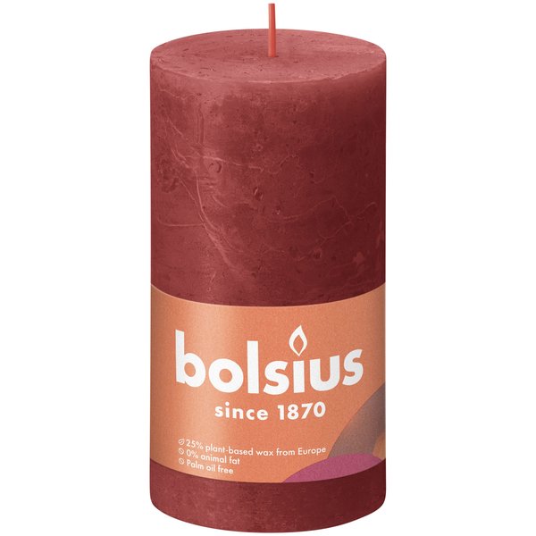 Bolsius Stompkaars Rustiek delicate red 13068