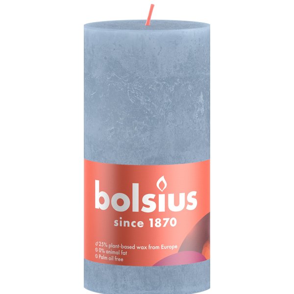 Bolsius Stompkaars Rustiek sky blue 130/68