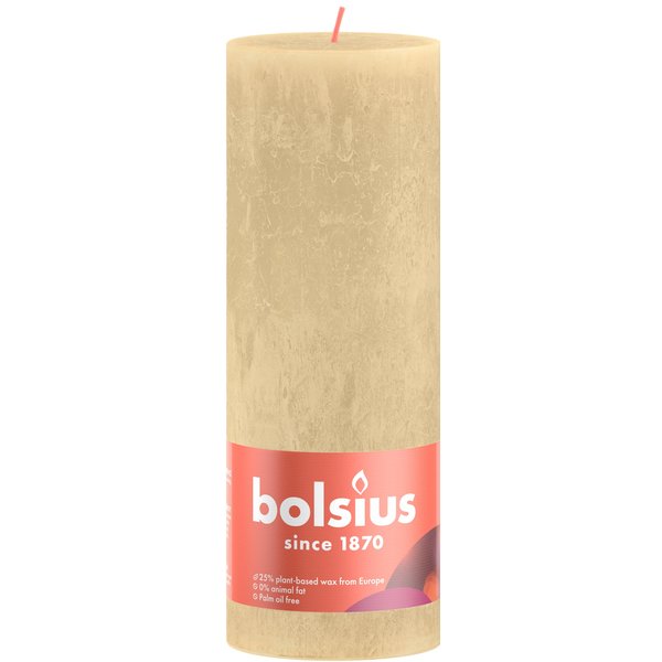 Bolsius Stompkaars Rustiek oat beige 190/68