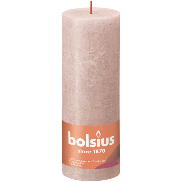 Bolsius Stompkaars Rustiek misty pink 190/68