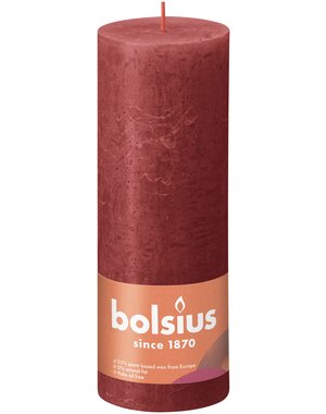 Bolsius Stompkaars Rustiek delicate red 190/68
