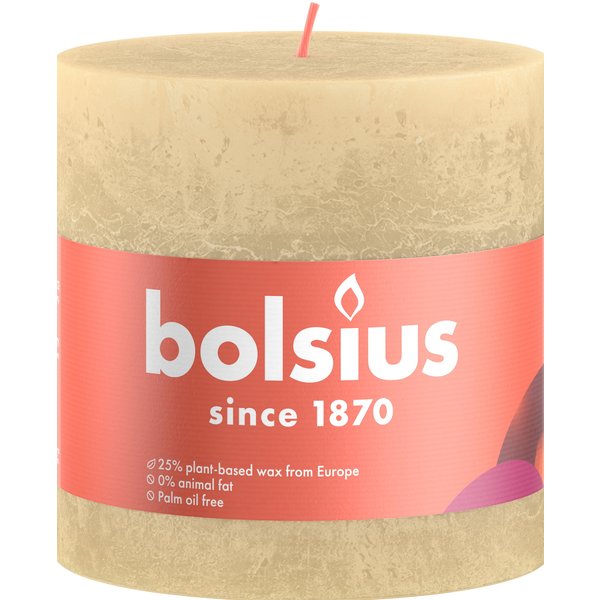 Bolsius Stompkaars rustiek oat beige 10x10cm