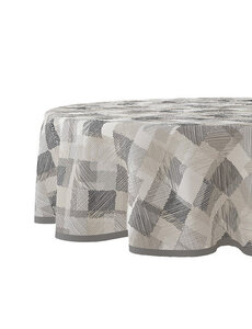 Wicotex Tafelzeil rond diameter 160cm blockies grijs