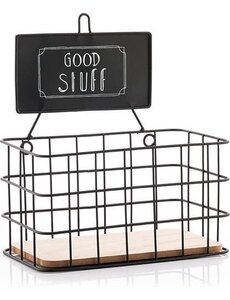  Opbergmand wandrek zwart metaal Good Stuff