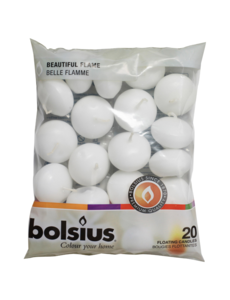 Bolsius Drijfkaarsen wit zak 20