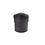 Cosy & Trendy Afvalbak emmer met deksel zwart rond metaal 12,5X12,2XH13,5