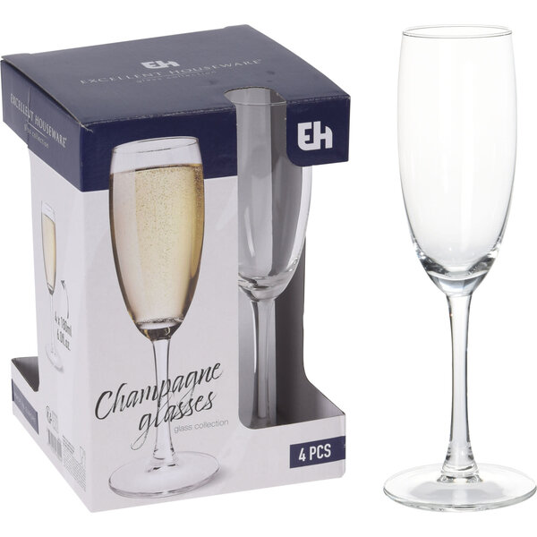 Excellent Houseware Champagneglas 180 ml set 4 stuks