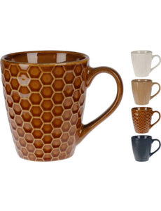Beker aardewerk 200ml 4 assorti