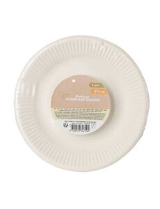  Bord wegwerp 18cm  set 8 Bagasse