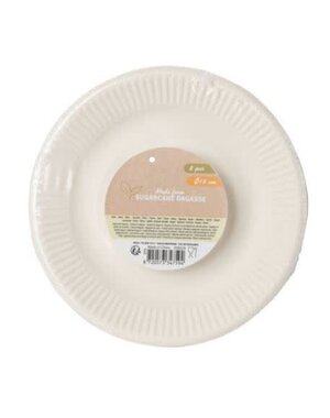  Bord wegwerp 18cm  set 8 Bagasse