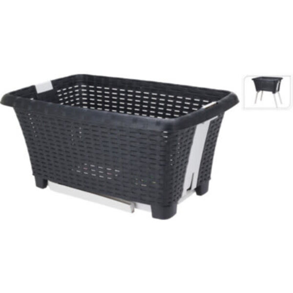 Excellent Houseware Wasmand met poten 60x40x57cm zwart