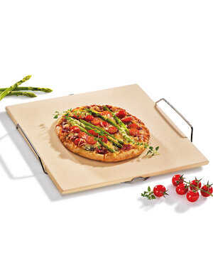 Kuchen Profi Pizzasteen 35x38cm met rvs houder