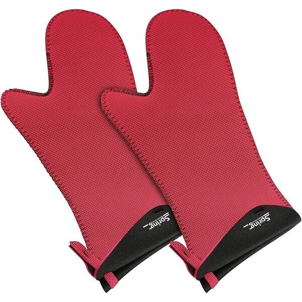 Spring Ovenhandschoenen lang rood/zwart 2 stuks Spring