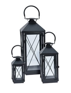 Home & Styling Lantaarn metaal set á 3 stuks