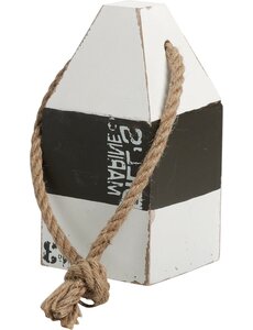 Excellent Houseware Deurstopper hout met touw 18cm