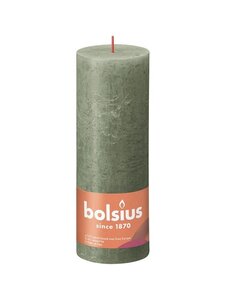 Bolsius Stompkaars rustiek Fresh Olive 19x6,8cm