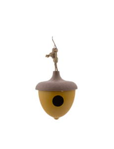 Point-Virgule Vogelhuisje uit bamboevezel eikel okergeel