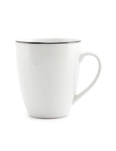 BonBistro Beker 38cl black rim Basic White