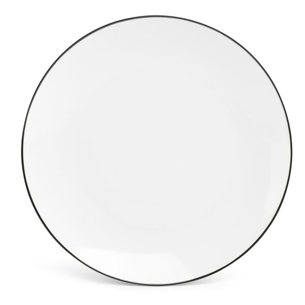 BonBistro Bord plat 26.5cm coupe black rim Basic White