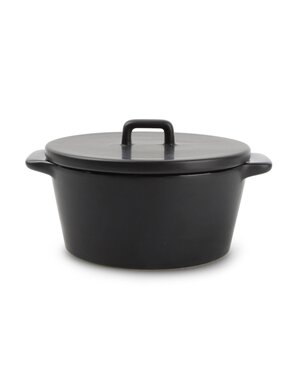 BonBistro Ovenschaal 15/10xH5,5cm met deksel zwart Ardo