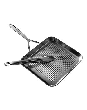 Demeyere Grillpan 28cm met gratis RVS tang Specialties 5