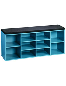 Kesper Schoenenkast lichtblauw met zitkussen 103,5cm