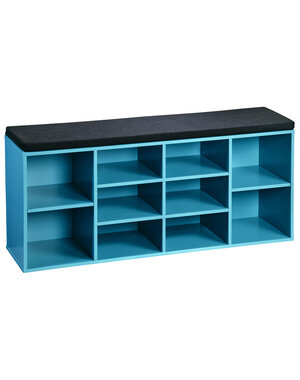 Kesper Schoenenkast lichtblauw met zitkussen 103,5cm