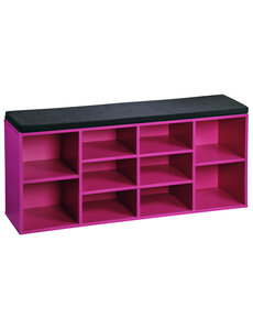 Kesper Schoenenkast roze met zitkussen 103,5cm