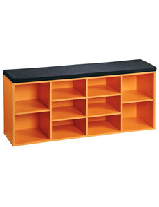 Kesper Schoenenkast oranje met zitkussen 103.5cm