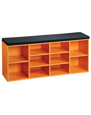 Kesper Schoenenkast oranje met zitkussen 103.5cm