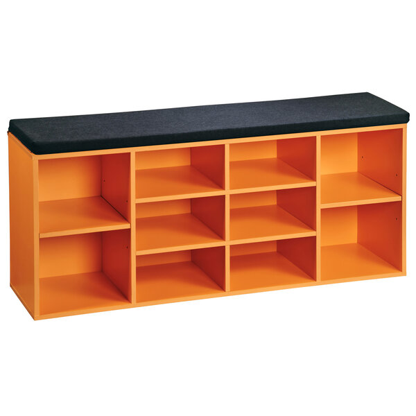 Kesper Schoenenkast oranje met zitkussen 103.5cm