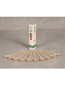 Kesper Wegwerp lepel 10-stuks berkenhout