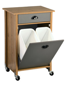 Kesper Keukentrolley met afvalbak eikenlook W 50 x H 79 x D 37 cm
