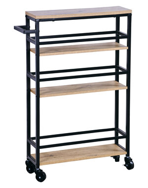 Kesper Keukentrolley metaal - bamboe W 15 x H 81 cm x D 50