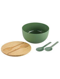Kesper Saladeschaal 24cm met deksel en bestek groen