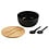 Kesper Saladeschaal 24cm met deksel en bestek zwart