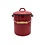 Kruger Afvalbak-melkemmer email rood met deksel 3 liter